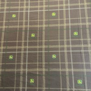 John Deere Cotton Fabric Vintage 1 Yard 36" X 36"  John Deere Plaid Brown